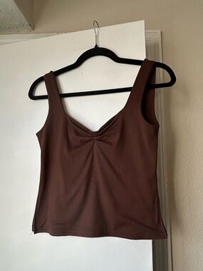 Amazon Women's Chocolate Brown Twist-Front Tank Top